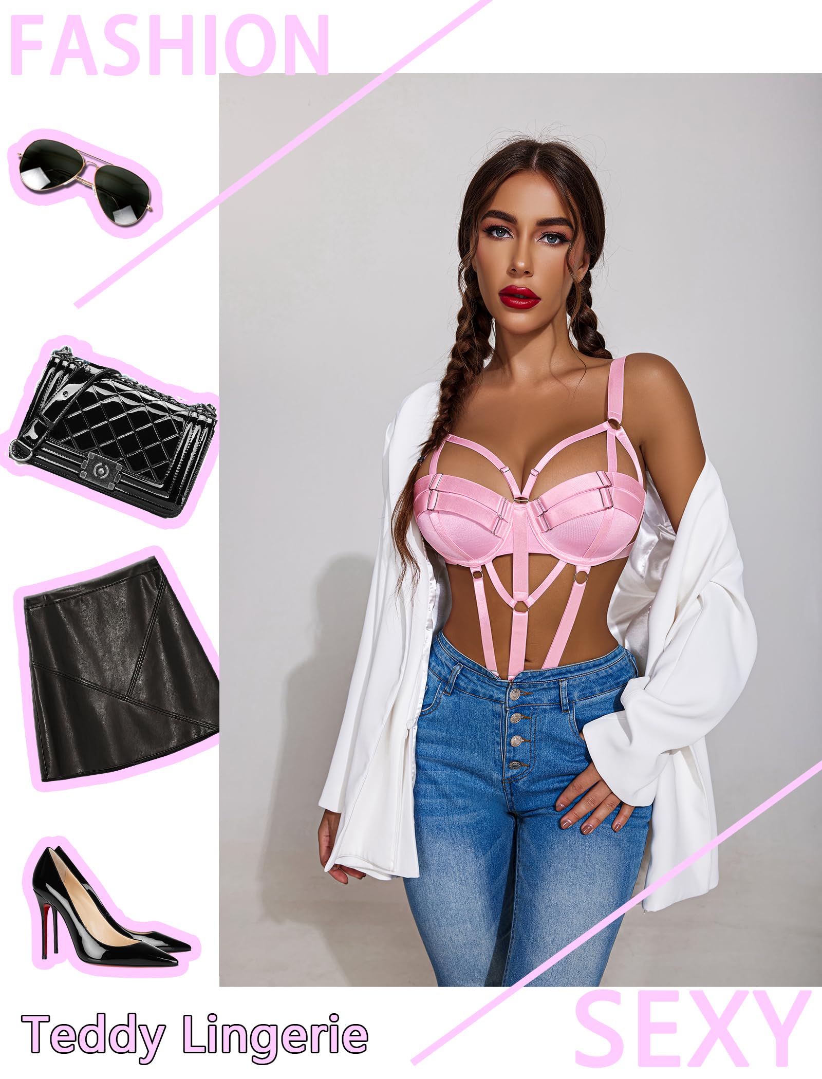 This Push Up bra can lift your breast, & make your boobs more busty. It will enrich your married life and boost your confidence. It's ideal for Intimate nights, parties, wedding night, This Push Up bra can lift your breast, make your boobs more busty . It will enrich your honeymoon, lingerie party, anniversary gifts, Christmas, Valentine's day, cos-play, Halloween and other special occasions. Makes a great social outfit, when matched with other garments. (High Heels, Jeans etc.) Pink