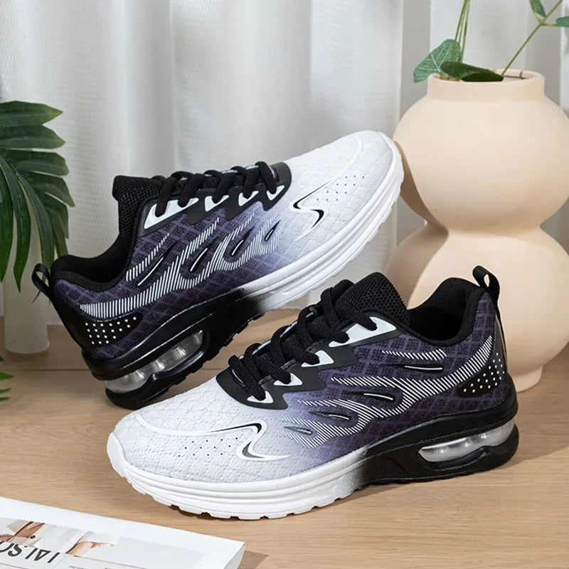 Breathable, Casual, Women's Slip-On, Sports, Summer, Sneakers. Black & White