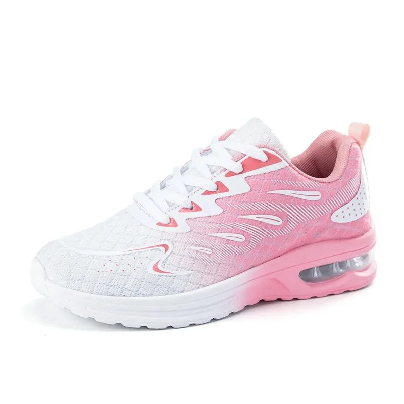 Breathable, Casual, Women's Slip-On, Sports, Summer, Sneakers. One Pink & White shoe