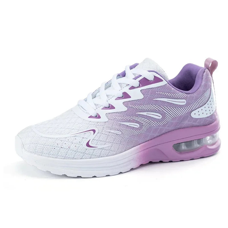 Breathable, Casual, Women's Slip-On, Sports, Summer, Sneakers. One Purple & White shoe