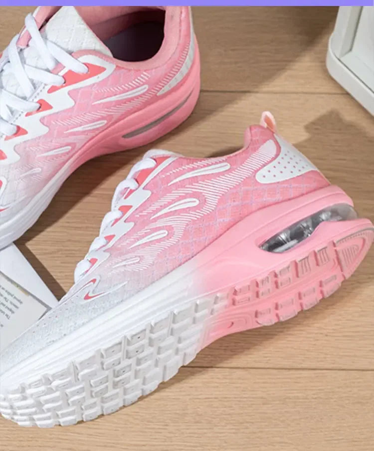 Breathable, Casual, Women's Slip-On, Sports, Summer, Sneakers. Pink & White